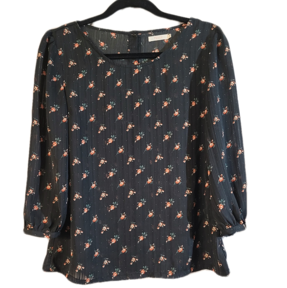 Tulle boho sheer blouse